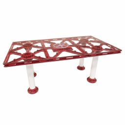 Traction Rectangle Table - Burgandy and White