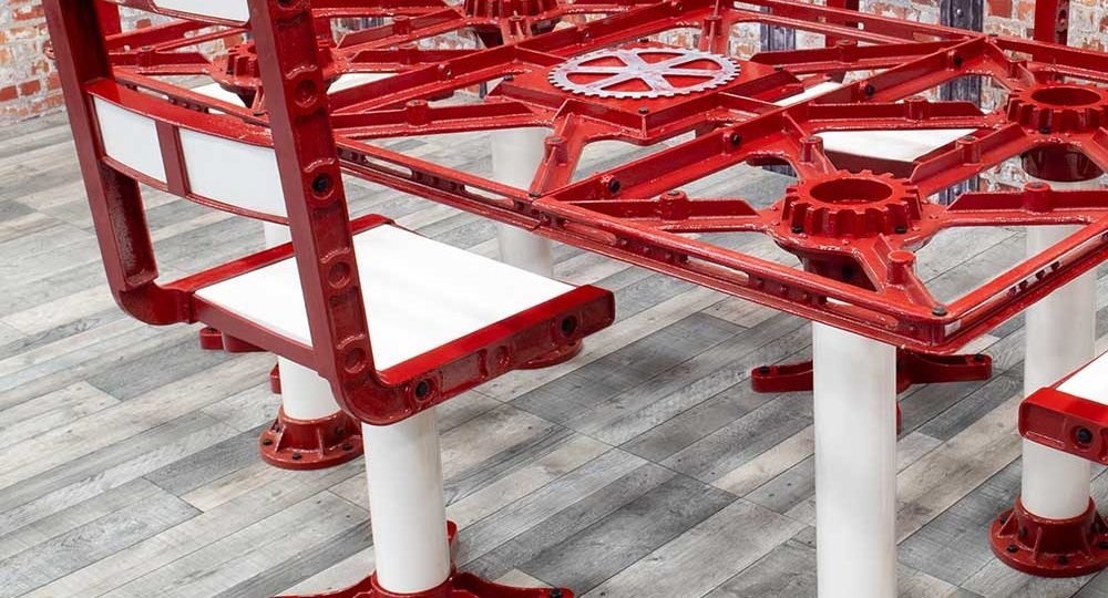 Traction Rectangle Table and Chairs - Red and White