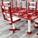 Traction Rectangle Table and Chairs - Red and White