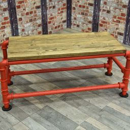 Steam Red Pipe Coffee Table