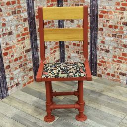 Steam Pipe High Back Chair Upholstered Front